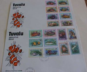 TUVALU FDC 1979 SET OF 18 ON 2 FDC