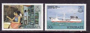 Kiribati-Sc#485-6- id9-unused NH set-Ships-Telecommunications-1987-