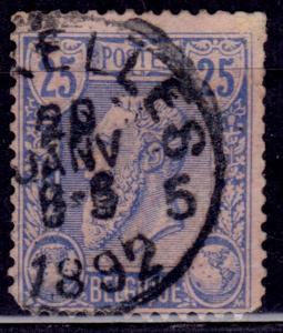 Belgium, 1885, King Leopold, 25c, sc#53, used