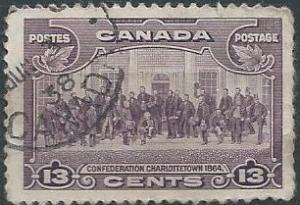 Canada 224 (used, rough perfs) 13c confederation conference (1935)