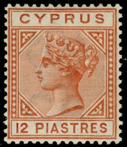 CYPRUS SG37, 12pi orange brown, LH MINT. Cat £190.