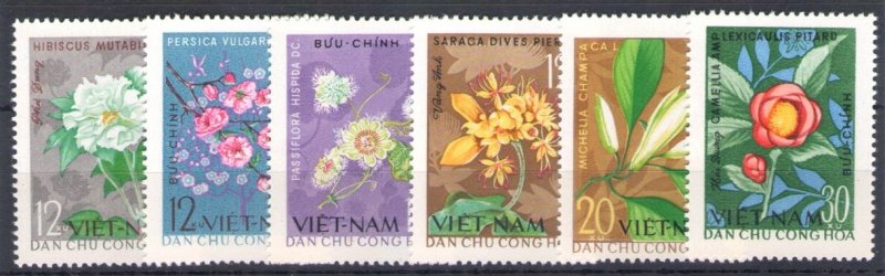 1964 North Vietnam - Yvert No. 363-68 - Flowers - 6 Values - MNH**