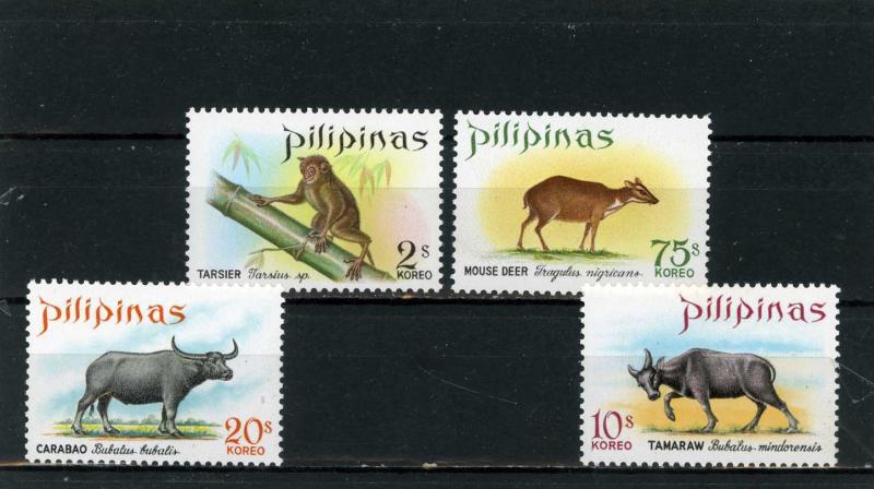 PHILIPPINES 1969 Sc#1006-1009 FAUNA/WLD ANIMALS SET OF 4 STAMPS MNH