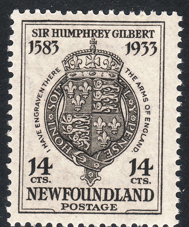 1933 Newfoundland Coat of Arms of England 14¢ issue MNH Sc# 221 CV $22.00