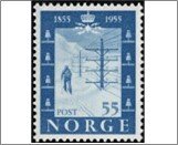 Norway NK 424 Telegraph 55 Øre Ultramarine