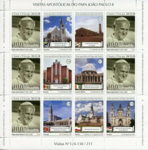 Sao Tome & Principe Pope John Paul II Stamps 2020 MNH Pastoral Visits 4x M/S