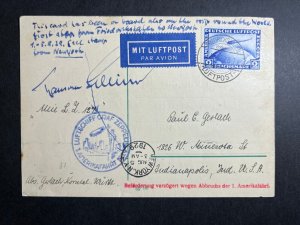 1929 German Postcard cover Graf Zeppelin LZ127 Hans Von Schiller Signature