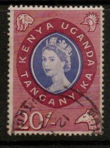 KENYA, UGANDA & TANGANYIKA SG198 1960 20/- BLUE & LAKE FINE USED