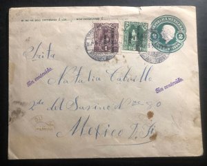 1915 Mexico Postal Stationery Uprated cover Locally Used