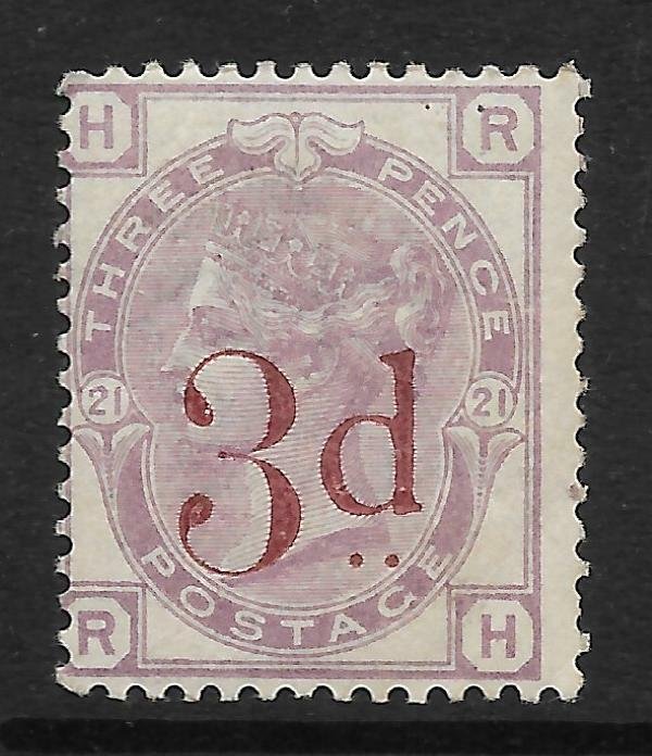 1880 - 1883 Sg 159 3d on 3d Lilac plate 21 UNMOUNTED MINT - toned gum