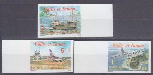 1979 Wallis and Futuna 328b-330b Airplanes and ships 25,00 €