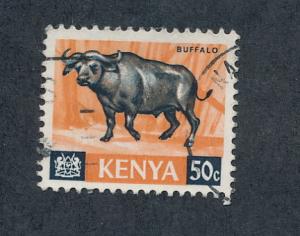 Kenya 1966 Scott 26 used - 50c,  Buffalo