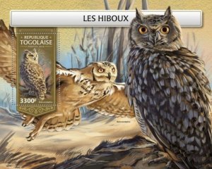 Togo - 2018 Owls on Stamps - Stamp Souvenir Sheet - TG18206b