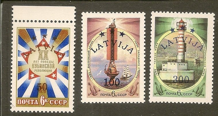 Latvia  Scott 340-42  Overprints   MNH