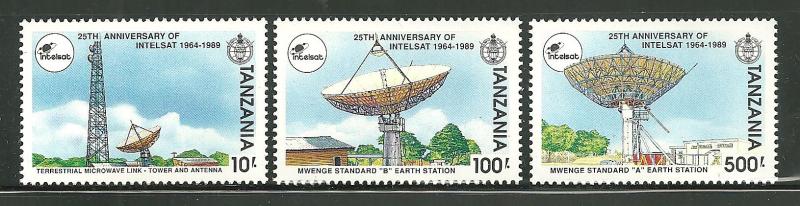 Tanzania 739, 741-42 MNH 25th Anniversary Intelsat scv 10.40