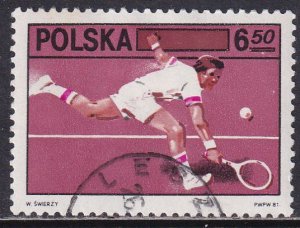 Poland 1981 Sc 2472 Polish Tennis Federation 60th Anniversary Stamp CTO