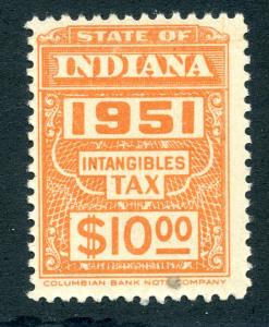 SRS IND163 - $10 - MNH - Indiana Intangibles Tax - 1951