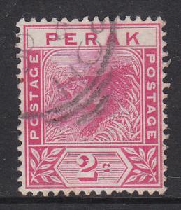 Malaya Perak 1892 Sc 43 Leaping Tiger 2c rose Used