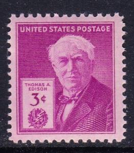 945 Single 3 cent Thomas Edison MNH 