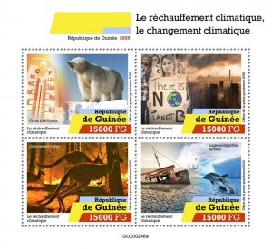 GUINEA - 2020 - Climate Change, Global Warming-Perf 4v Sheet-Mint Never Hinged