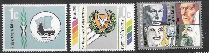 CYPRUS SG726/28 1988 NON-ALIGNED FOREIGN MINISTERS CONFERENCE MNH 