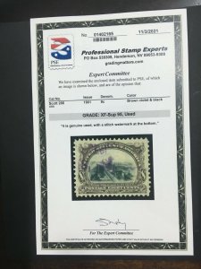 MOMEN: US STAMPS #298 USED STITCH WATERMARK PSE GRADED CERT XF-SUP 95