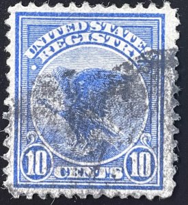 US #F1 Used F/VF 10c Registry Stamp 1911 SCV~$14 [R883]