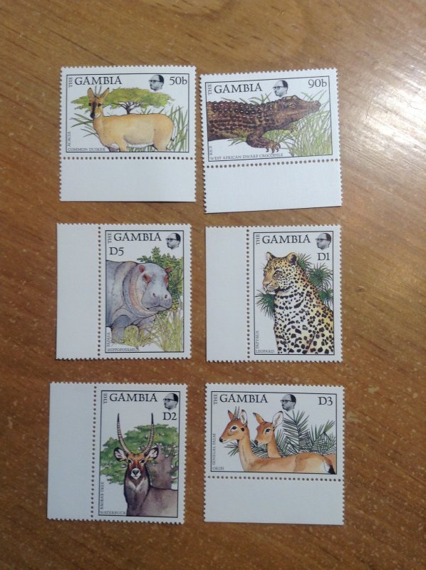 Gambia  # 719/21-22/24-26  MNH