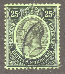 British Honduras Scott 99 UH - 1922 25c King George V - SCV $9.00