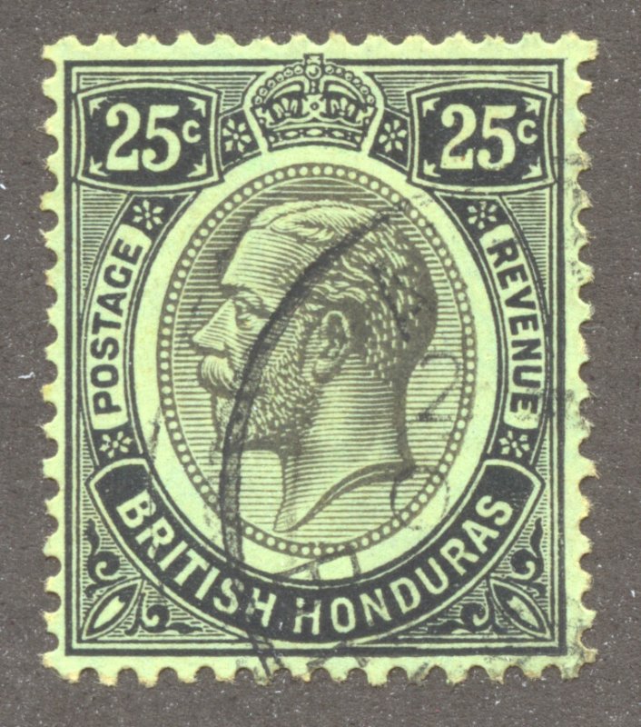 British Honduras Scott 99 UH - 1922 25c King George V - SCV $9.00