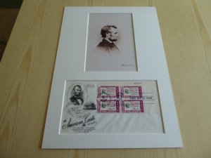 Abraham Lincoln photograph and 1960 USA FDC mount matte size A4