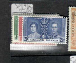 FALKLAND ISLANDS  KGVI CORONATION SET    SG 143-145  MNH    PPO703H