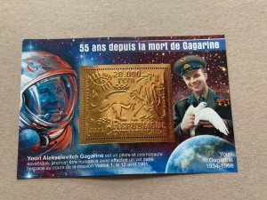 Space, Gagarin 2023 year 6 blocks Foil. Bronze perforated  NEW MNH**