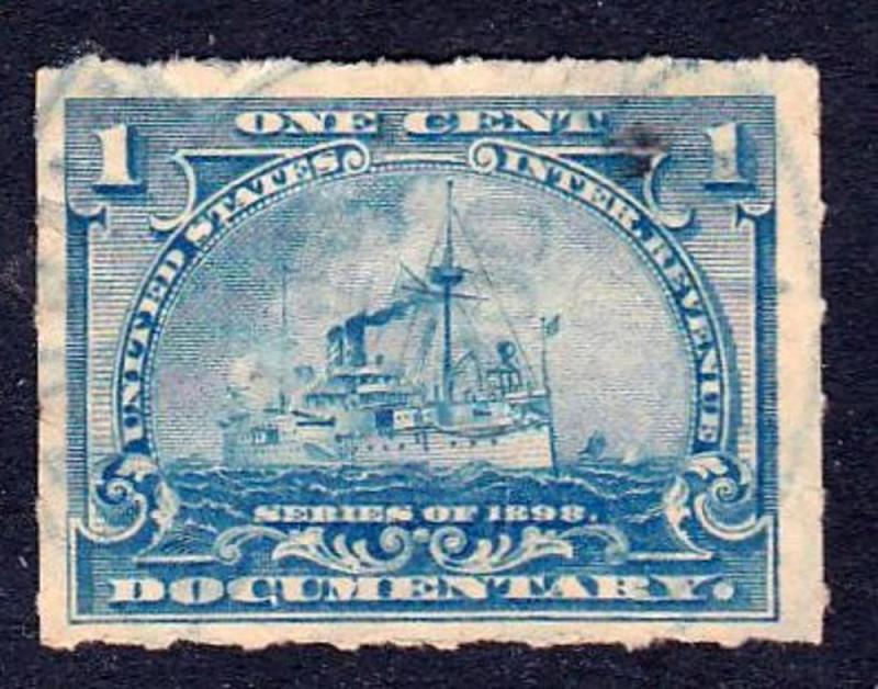 R163 One Cent Documentary Revenue Stamp Used L1