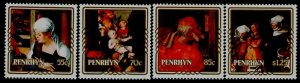 Penrhyn Island 379-82 MN H Christmas, Art