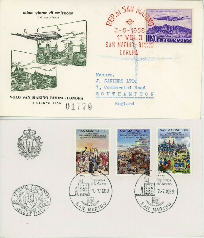 SAN MARINO Republic Postage Stamp Cover Collection FDC First Day Issue EUROPE 