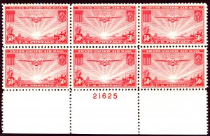 U.S. #C22 MINT PL# BLOCK OG NH