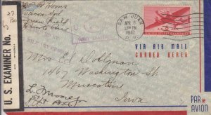 1942, San Juan, Puerto Rico to Muscatine,IA, See Remark (M4764)