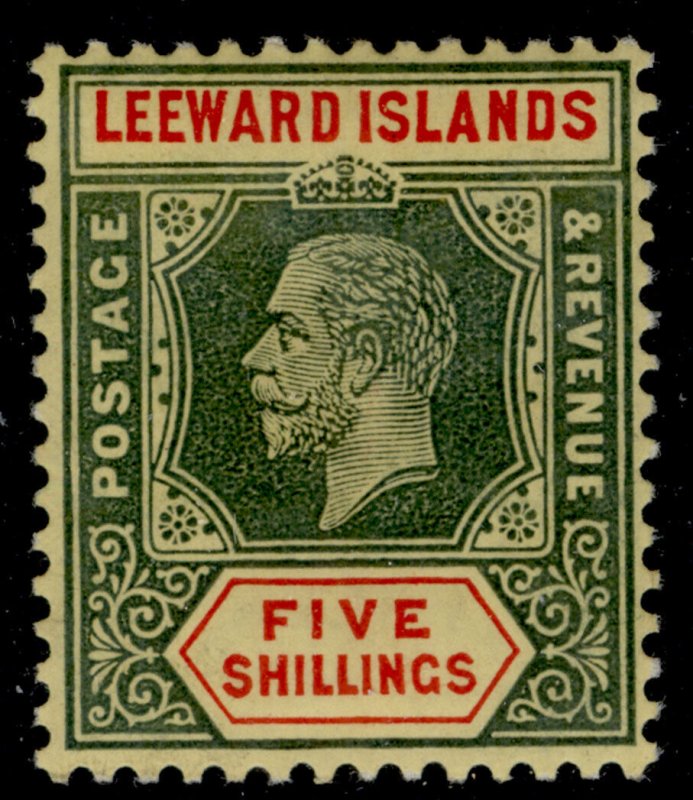 LEEWARD ISLANDS GV SG57a, 5s green & red/yellow, M MINT. Cat £55.