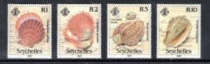 SEYCHELLES 614-617 MNH VF  Shells Complete set  SCV $16.50