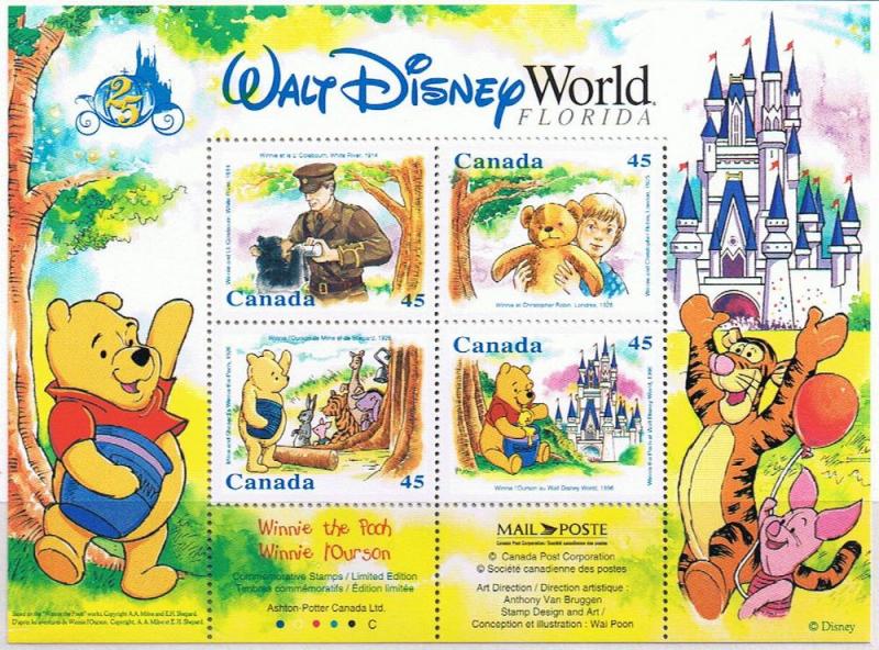 Canada Mint VF-NH #1621b Winnie the Pooh sheet
