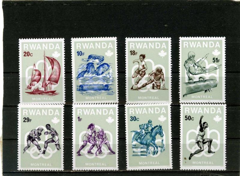 RWANDA 1976 Sc#738-745 SUMMER OLYMPIC GAMES MONTREAL SET OF 8 STAMPS MNH 