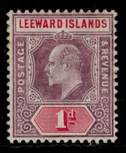 LEEWARD ISLANDS EDVII SG30, 1d dull purple and carmine, LH MINT. Cat £11.