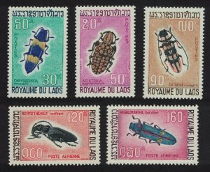 Laos Beetles 5v 1968 MNH SC#171-173+C54-55 SG#243-247 MI#235-239