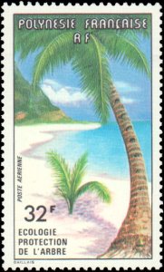 French Polynesia #C152, Complete Set, 1977, Trees, Never Hinged