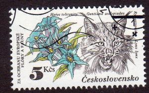 Czechoslovakia 2460  CTO-NH  Lynx / Gentian (cv $0.45)