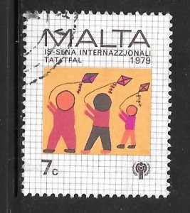 Malta 561: 7c Children flying kites, used, VF