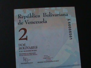 ​VENEZUELA-2012 -CENTRAL BANK-$2 LOVELY DOLPHIN- POLYMER NOTE-UNC-VF-WATER MARK