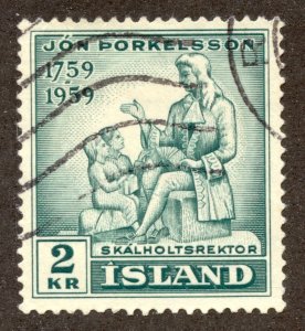 Iceland Scott 317 UH - 1959 Jon Thorkelsson Teaching - SCV $0.70