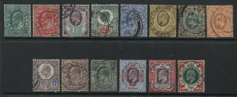 GB KEVII 1902-10 complete used set choice selected stamps some superb